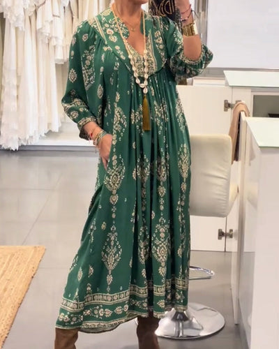 Vestido Maxi Estampado Bolsillos Estrella™