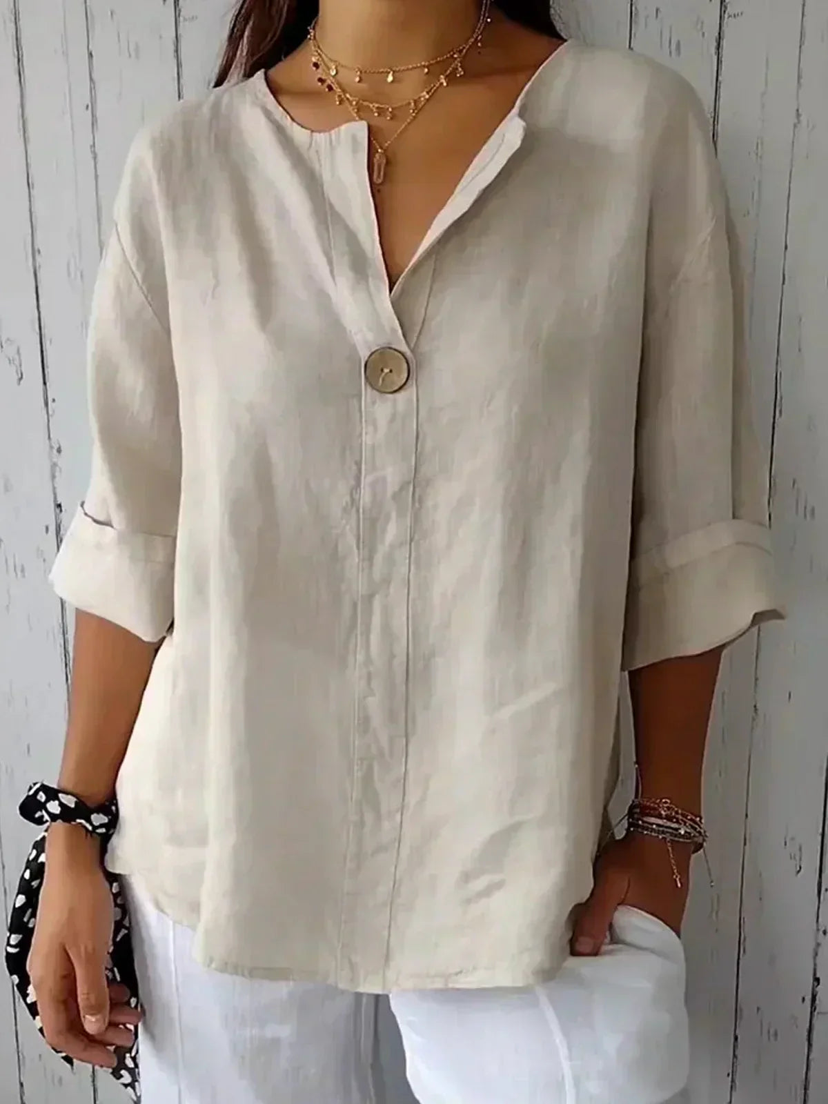 Camila™ Blusa Casual con Cuello en V