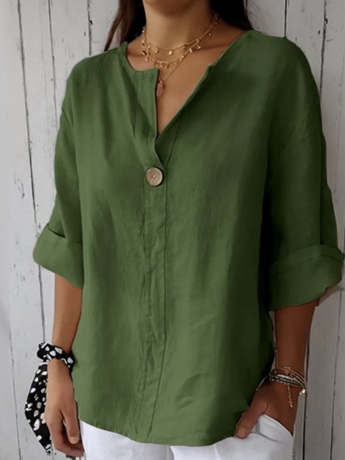 Camila™ Blusa Casual con Cuello en V