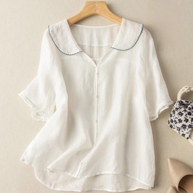 Florencia™ Blusa Mujer Cuello Scallop