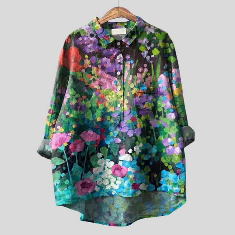 Emilia™ Camisa Floral Artesanal