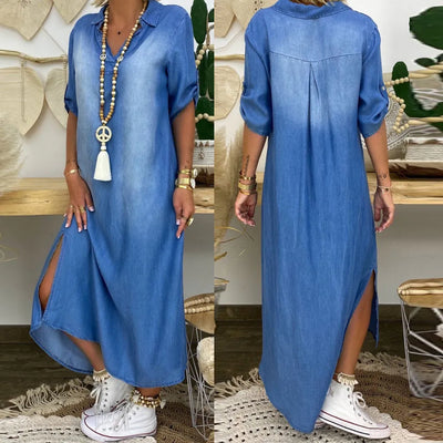 Camila™ Vestido Maxi Denim