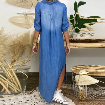 Camila™ Vestido Maxi Denim