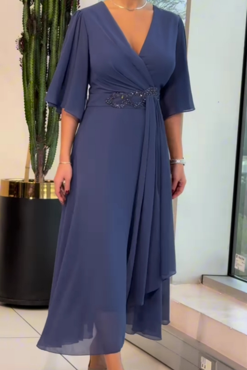 Vestido Maxi Escote en V Marcela™