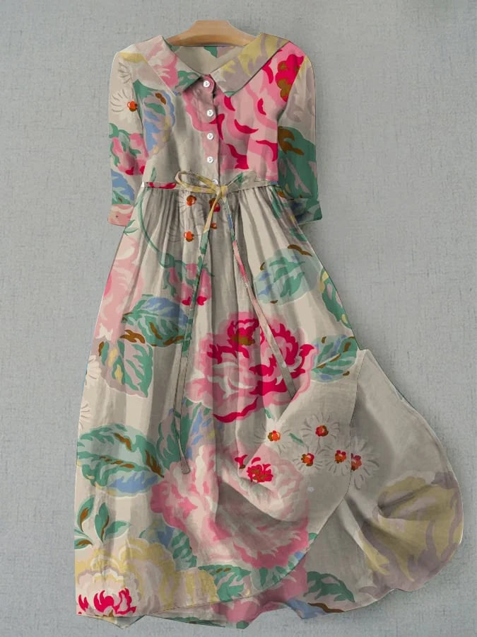 Rocío™ Vestido Floral Manga Corta