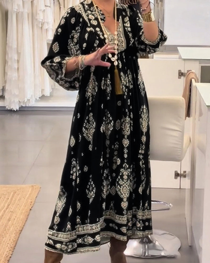 Vestido Maxi Estampado Bolsillos Estrella™