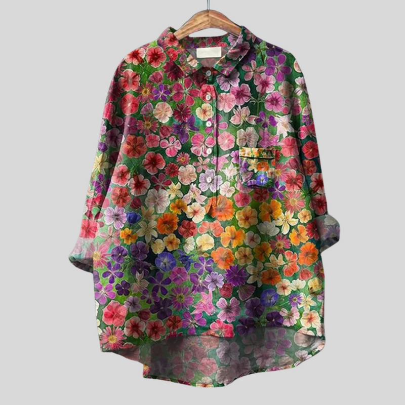 Emilia™ Camisa Floral Artesanal