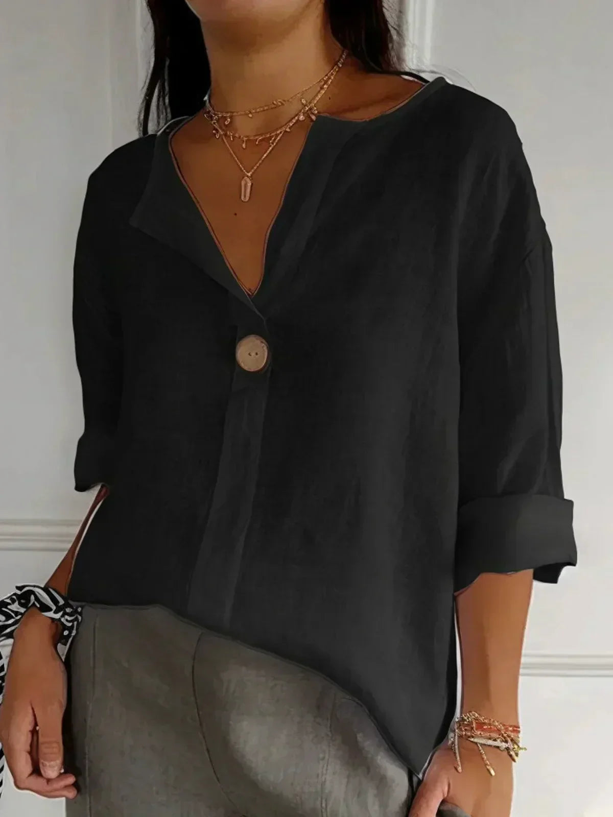 Camila™ Blusa Casual con Cuello en V