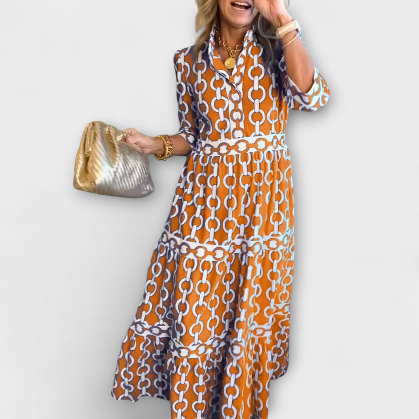 Vestido Midi Estampado Cadena Soledad™