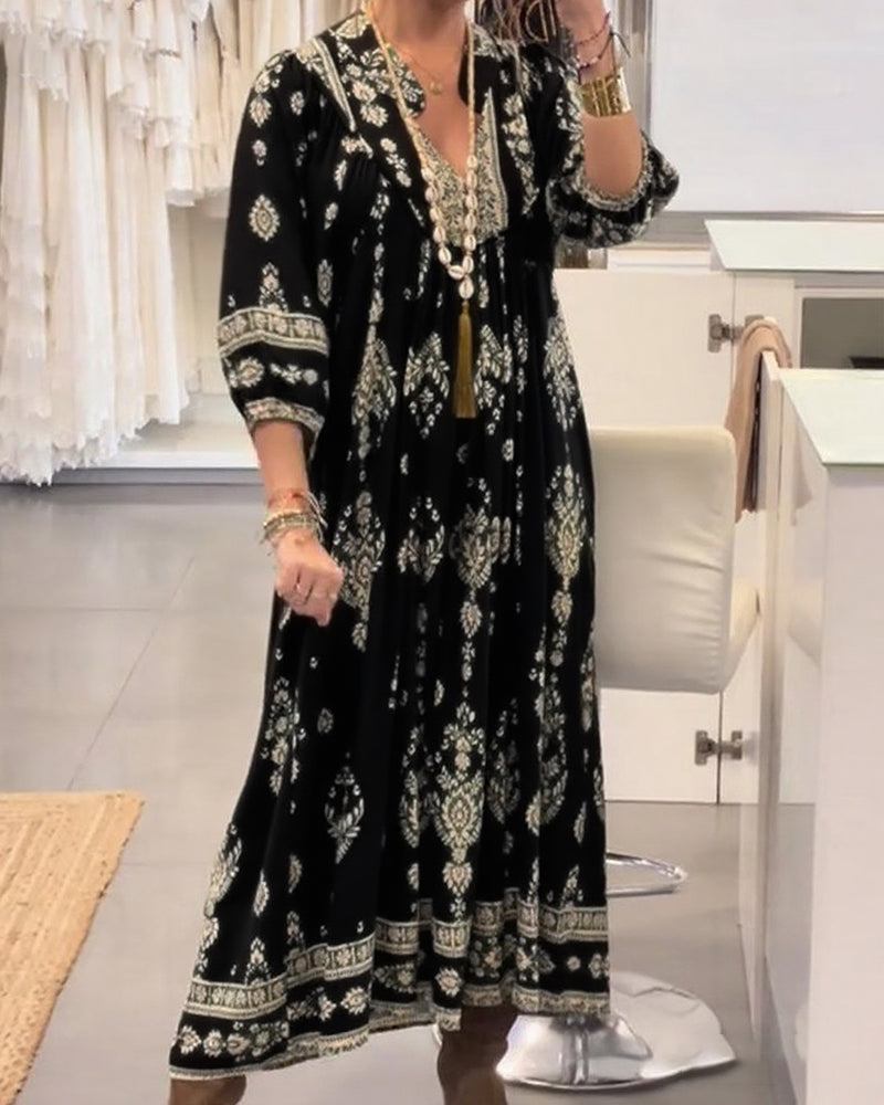 Vestido Maxi Estampado Bolsillos Estrella™