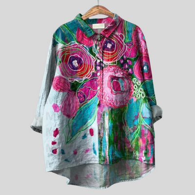 Emilia™ Camisa Floral Artesanal