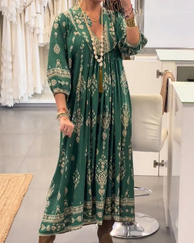 Vestido Maxi Estampado Bolsillos Estrella™