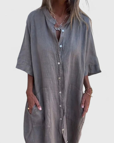 Renata™ Vestido Camisero Casual