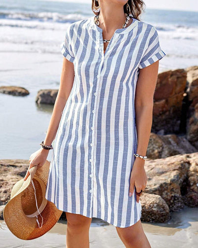 Janneke™ Vestido Camisero a Rayas Mujer