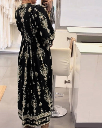 Vestido Maxi Estampado Bolsillos Estrella™