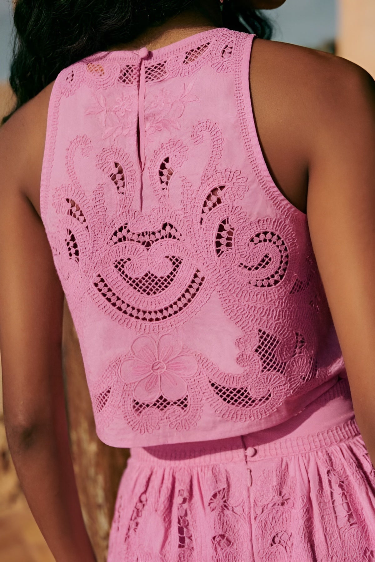 Olivia™ Conjunto de Encaje Aireado Mujer
