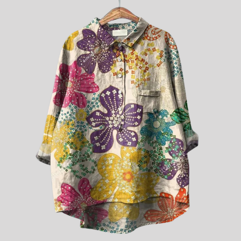 Emilia™ Camisa Floral Artesanal