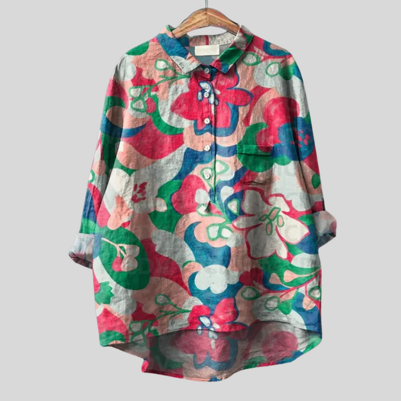 Emilia™ Camisa Floral Artesanal