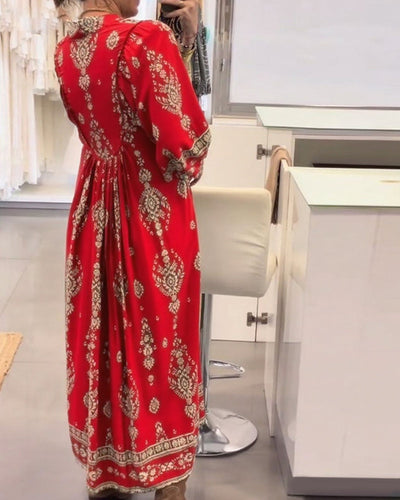 Vestido Maxi Estampado Bolsillos Estrella™