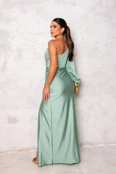 Vestido Satinado Una Manga Isidora™