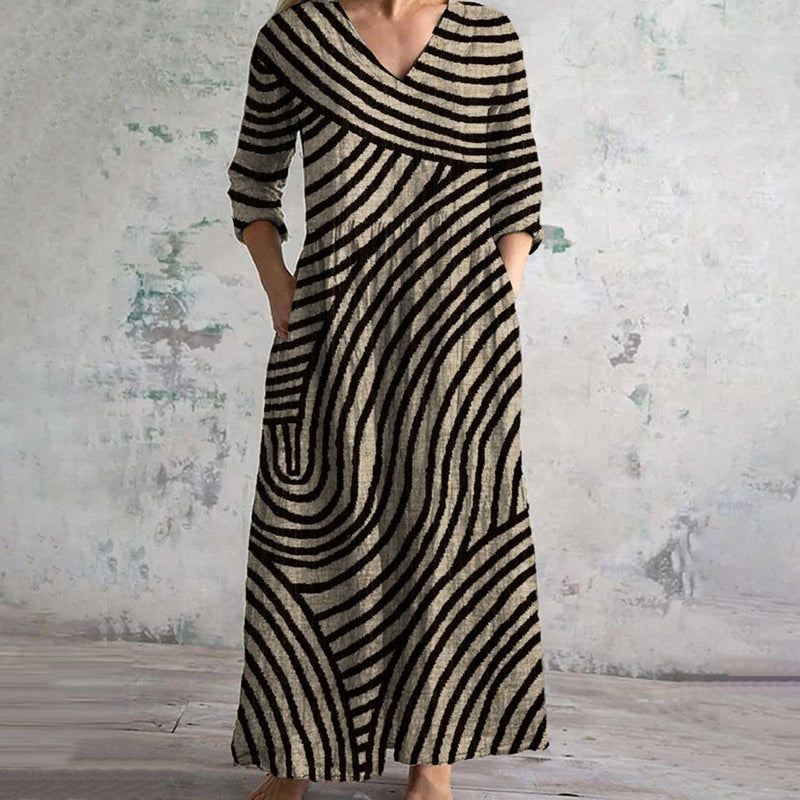 Soledad™ Vestido Vintage a Rayas