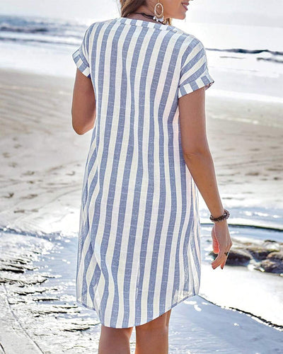 Janneke™ Vestido Camisero a Rayas Mujer
