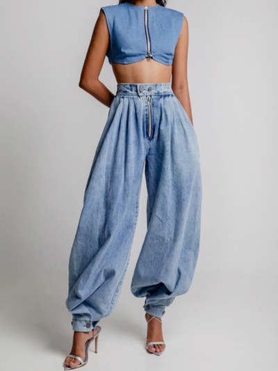 Una™ Jeans Globo Tiro Alto