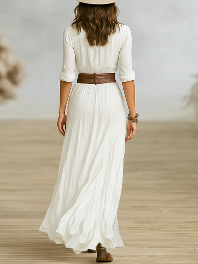 Vestido Maxi con Cinturón Gratuito Gabriela™