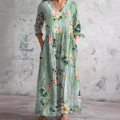 Carla™ Vestido Floral con Escote en V