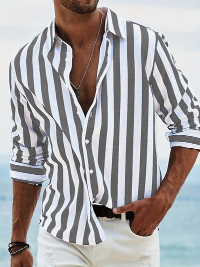 Sergio™ Camisa Rayada Hombre