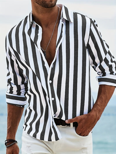 Sergio™ Camisa Rayada Hombre