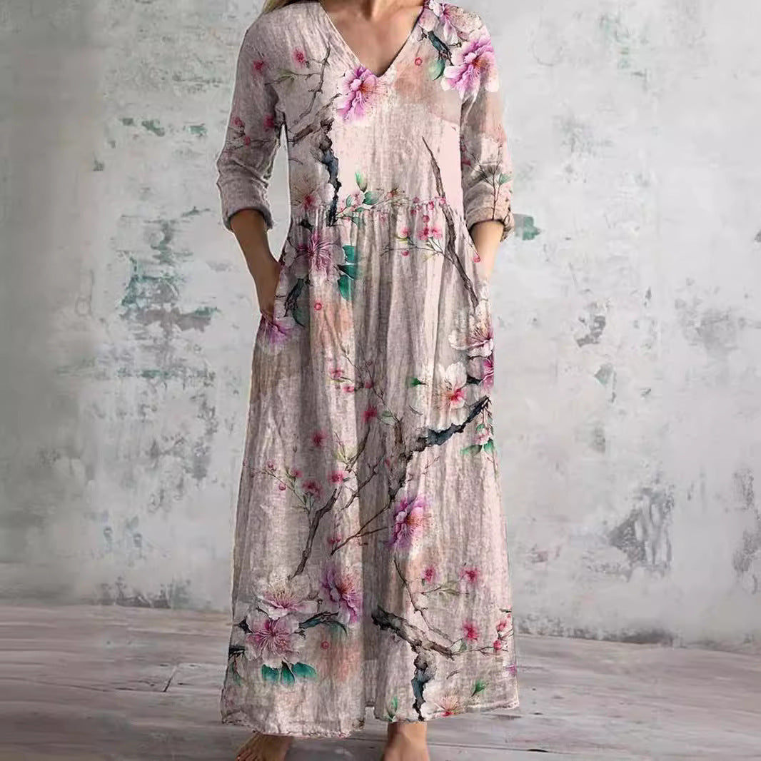 Carla™ Vestido Floral con Escote en V