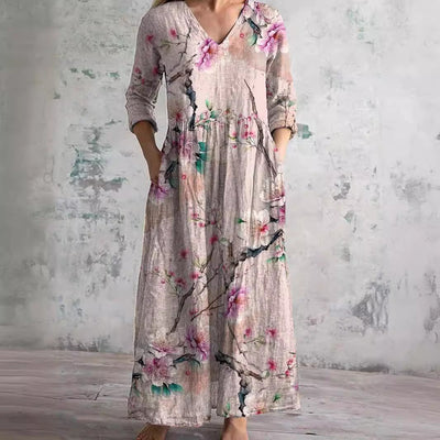 Carla™ Vestido Floral con Escote en V