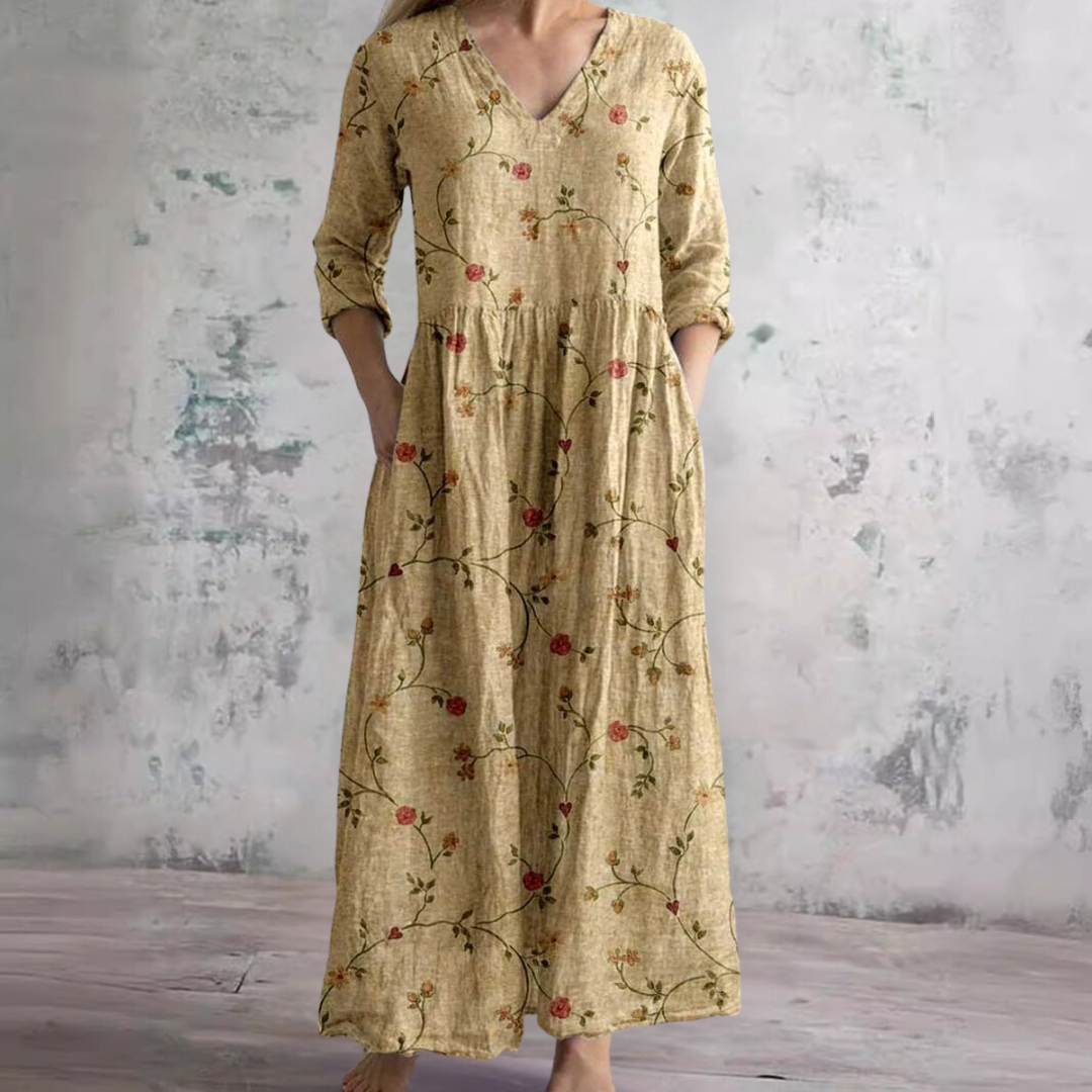 Carla™ Vestido Floral con Escote en V
