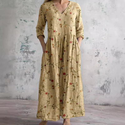 Carla™ Vestido Floral con Escote en V