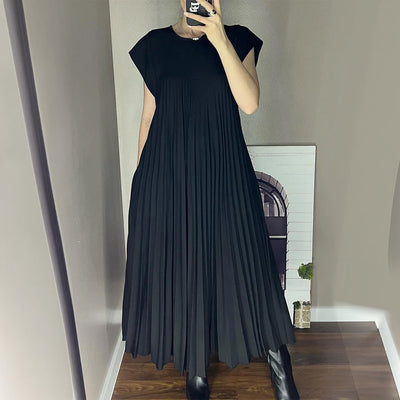 Vestido Midi Plisado a Rayas Justina™
