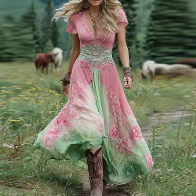 Vestido Floral Bordado Fernanda™