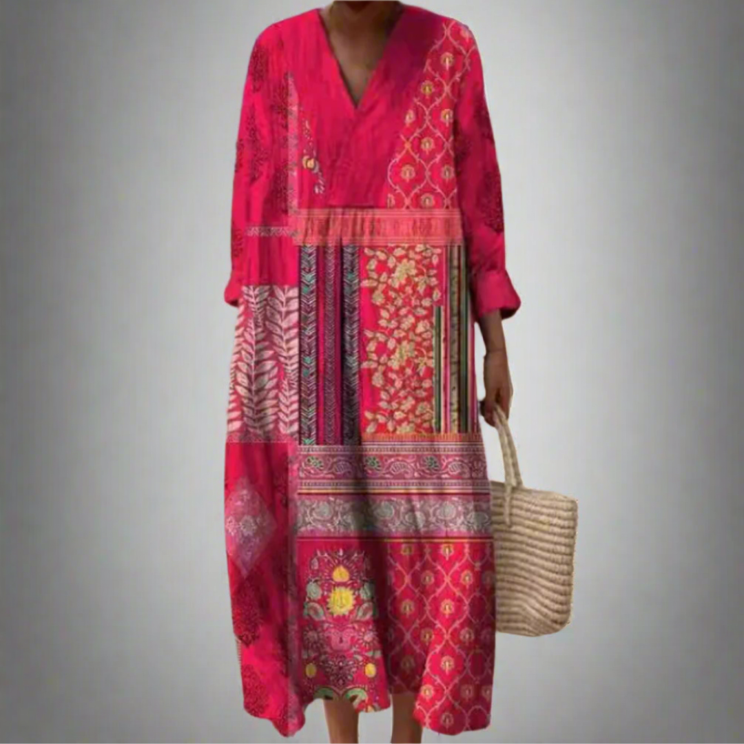 Constanza™ Vestido Geométrico Midi