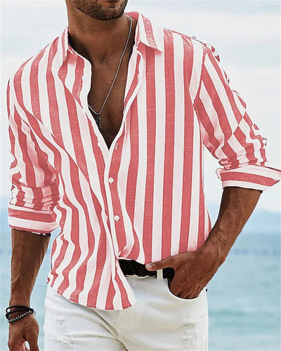 Sergio™ Camisa Rayada Hombre