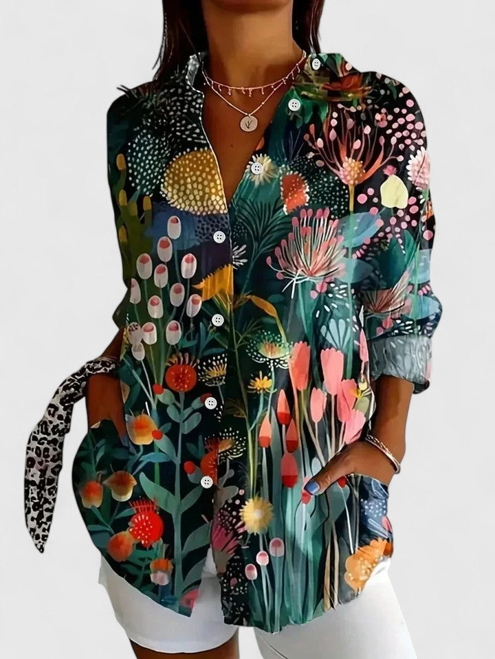 Camila™ Blusa Sofisticada con Estampado