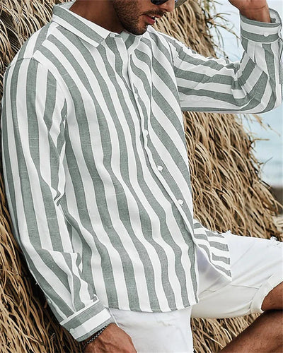 Sergio™ Camisa Rayada Hombre
