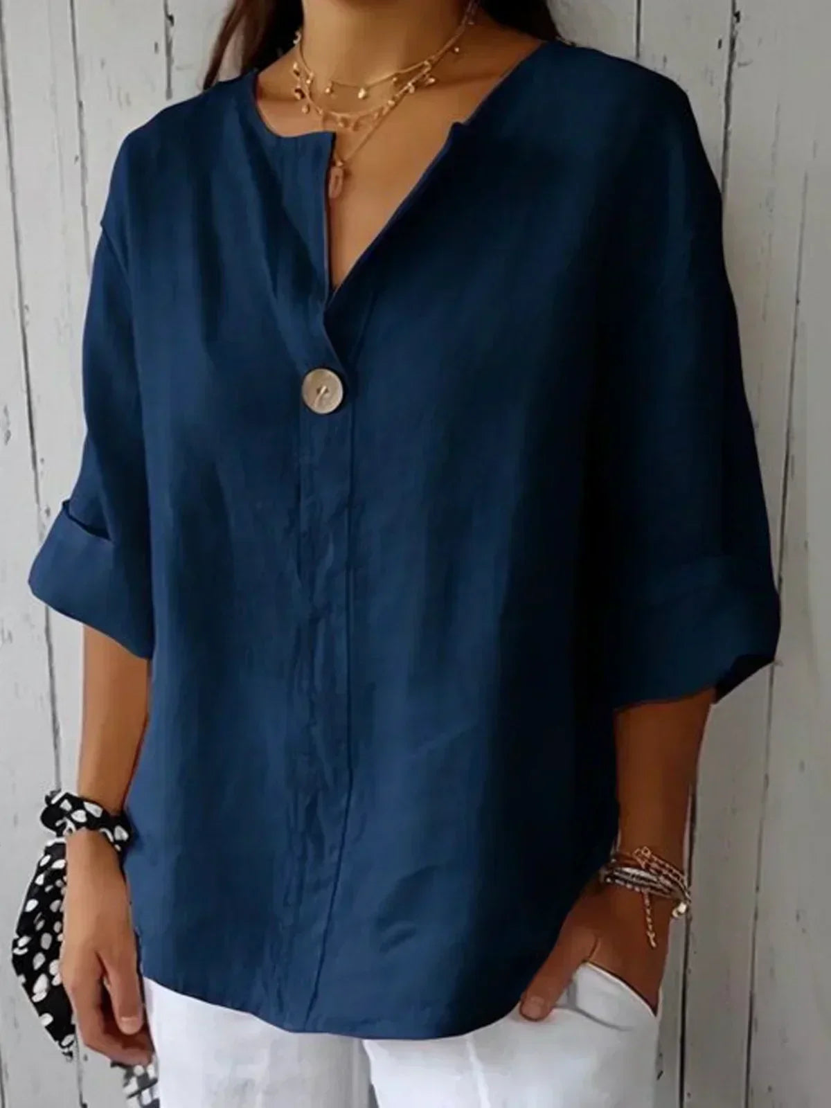 Camila™ Blusa Casual con Cuello en V