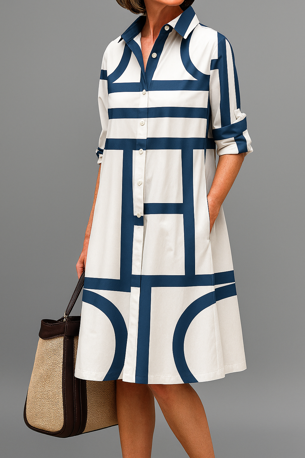 Bernardita™ Vestido Geométrico Midi