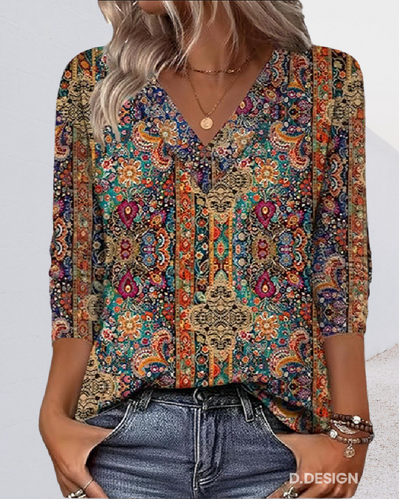 Blusa Boho Estampado Étnico Alba™