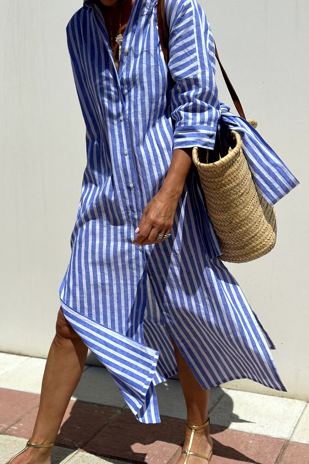 Vestido Camisero a Rayas Mariela™