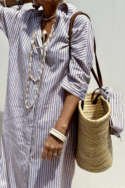 Vestido Camisero a Rayas Mariela™