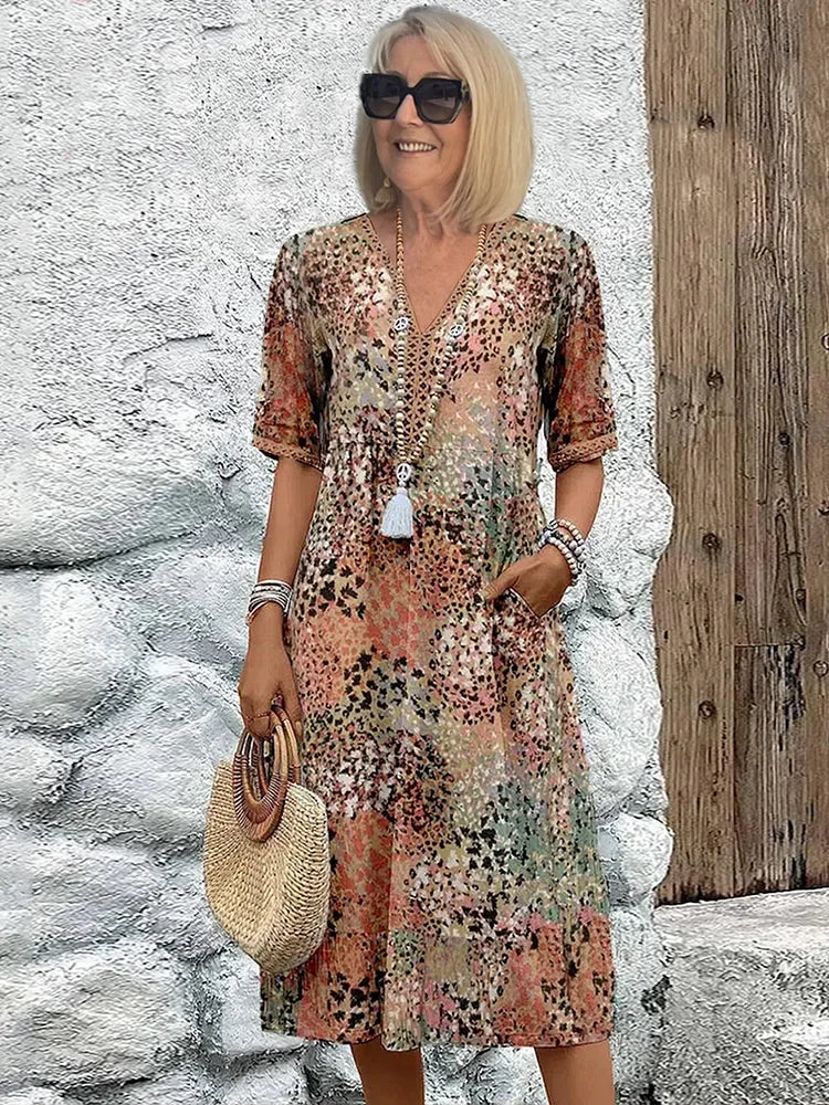 Javiera™ Vestido Midi Vibrante