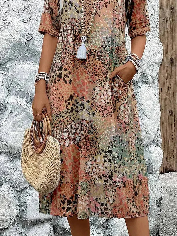 Javiera™ Vestido Midi Vibrante