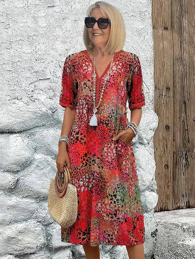 Javiera™ Vestido Midi Vibrante
