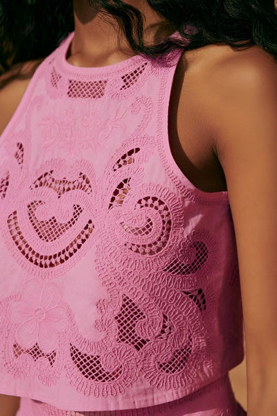 Olivia™ Conjunto de Encaje Aireado Mujer